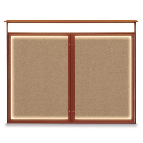 United Visual Products Double Door Enclosed Indoor Letterboard UV1126-BLACK-GREY - main